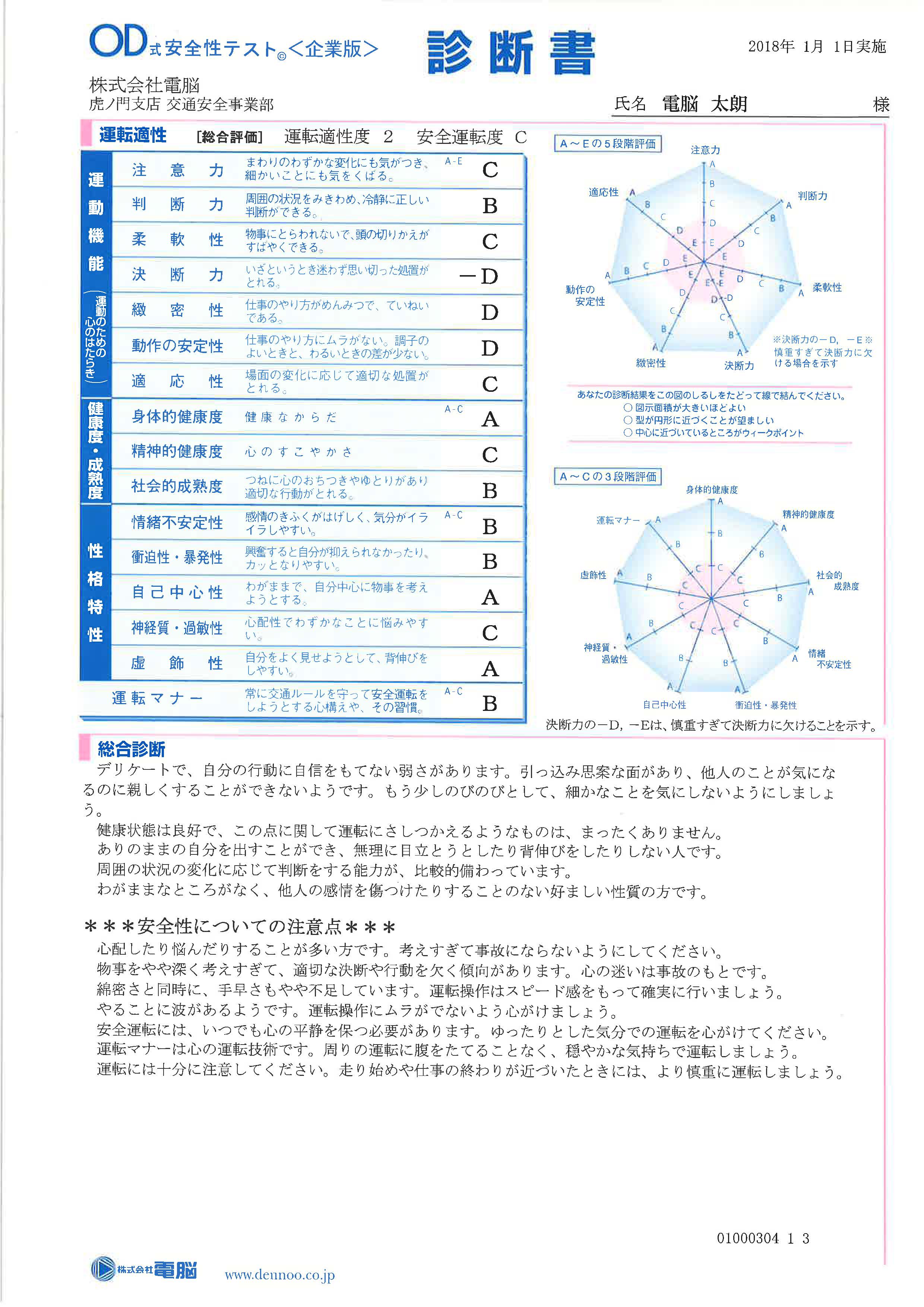 OD式安全性テスト診断書（個人用）